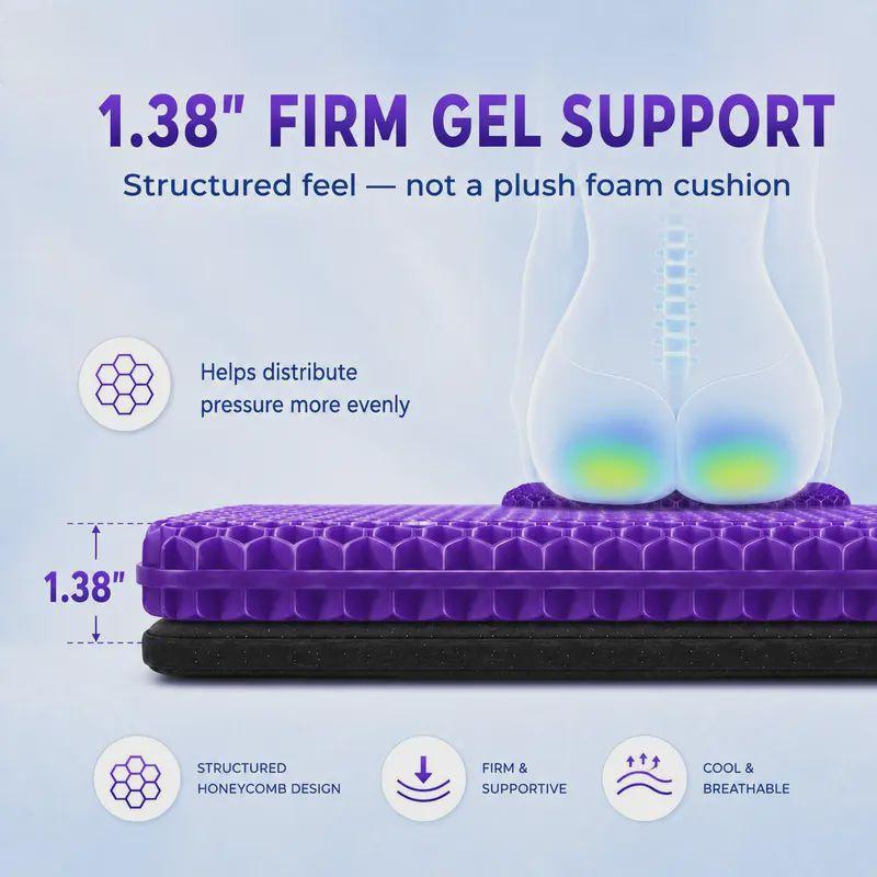 Purple Gel Seat Cushion for Office, Car & Home Comfort