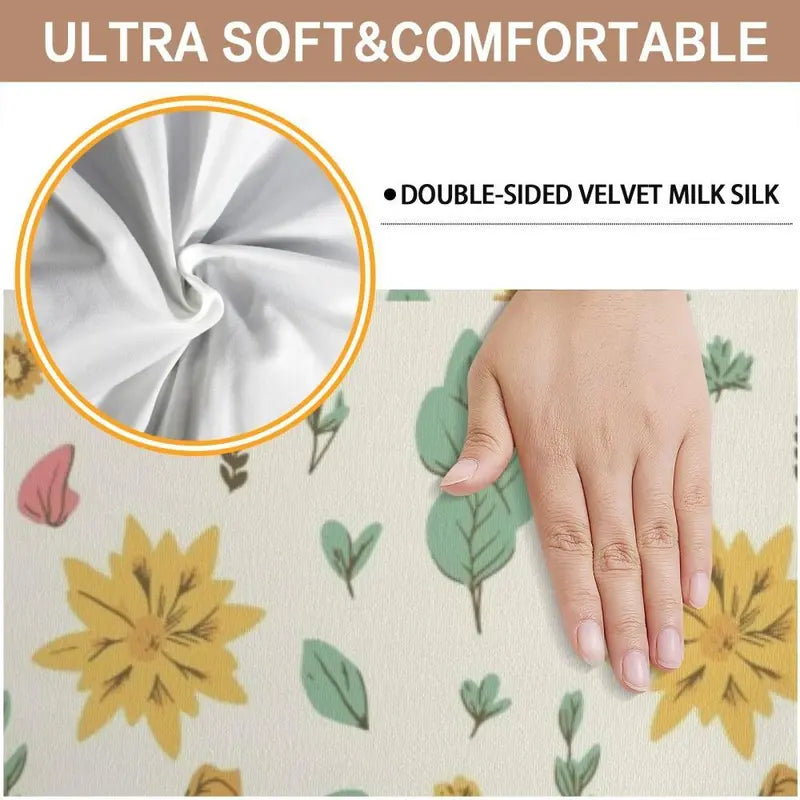 Floral Print Polyester Chair Cover Set with Tablecloth