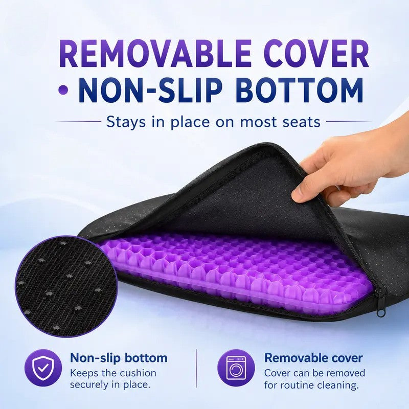 Purple Gel Seat Cushion for Office, Car & Home Comfort